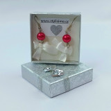 Náušničky v krabičce - fialovočervená