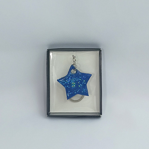 Přívěšek na klíče Modrá hvězda