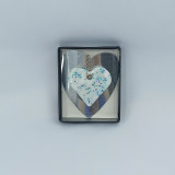 Přívěšek na klíče Bílé srdce se třpytkou