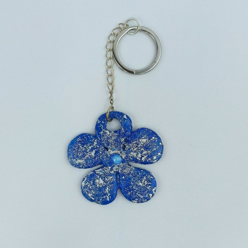 Přívěšek na klíče Modrý Pětikvět