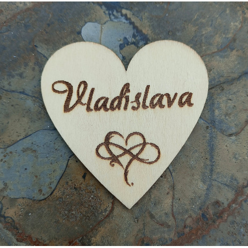 Srdce Vladislava - Persifiziertes Herz mit Namen.