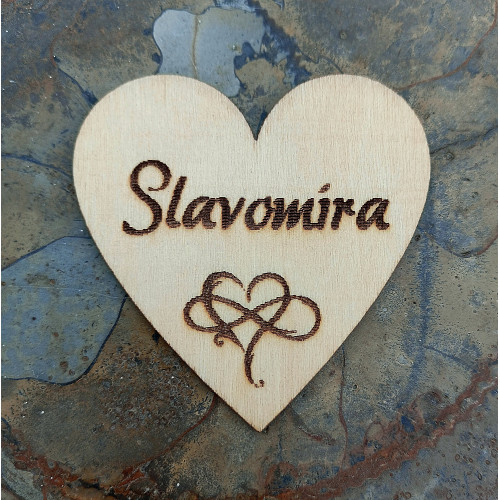 Srdce Slavomíra - Persifiziertes Herz mit Namen.