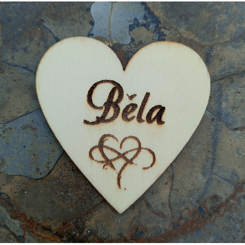 Srdce Běla - Persifiziertes Herz mit Namen.