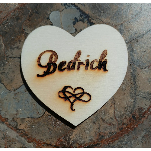 Srdce Bedřich - Persifiziertes Herz mit Namen.