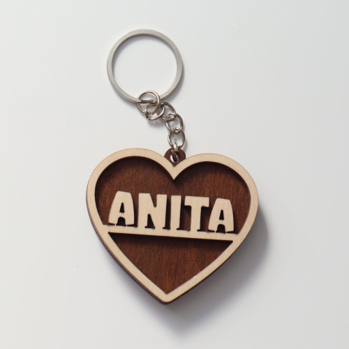 Schlüsselbund  Anita - Persifiziertes Herz mit Namen.