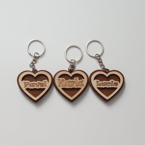 Přívěšek na klíče -  Srdíčko Karla