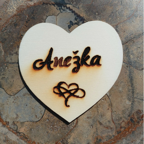 Srdce Anežka - Persifiziertes Herz mit Namen.
