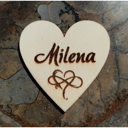 Srdce Milena - Persifiziertes Herz mit Namen.