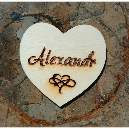 Srdce Alexandr - Persifiziertes Herz mit Namen.