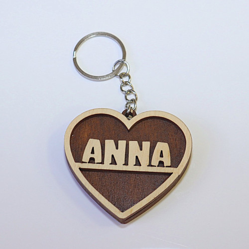Schlüsselbund  Anna - Persifiziertes Herz mit Namen.