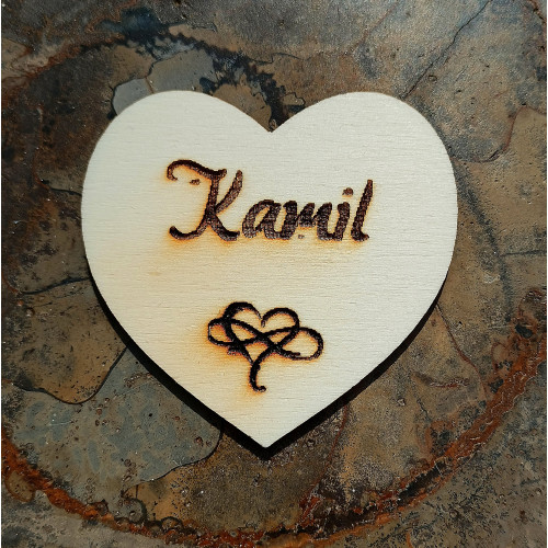 Srdce Kamil - Persifiziertes Herz mit Namen.
