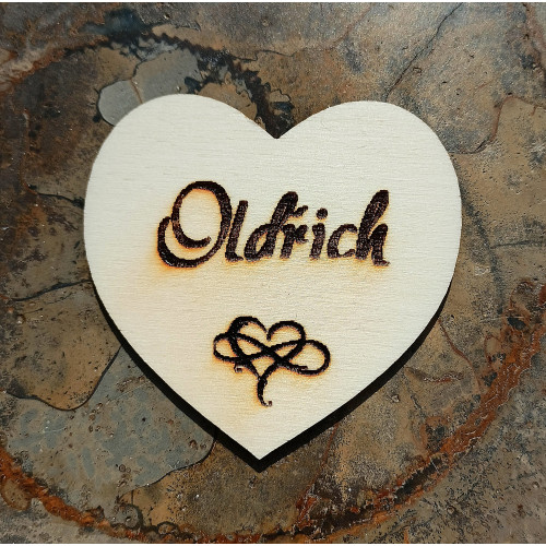 Srdce Oldřich - Persifiziertes Herz mit Namen.