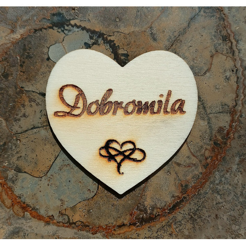 Srdce Dobromila - Persifiziertes Herz mit Namen.