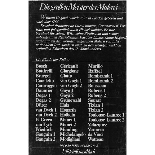 Die großen Meister der Malerei - William Hogarth - Werkverzeichnis