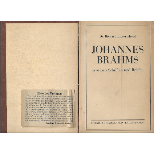 Johannes Brahms in seinen Schriften und Briefen