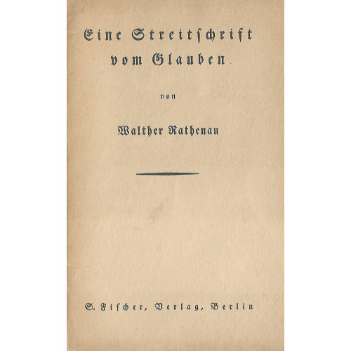 Eine Streitschrift vom Glauben