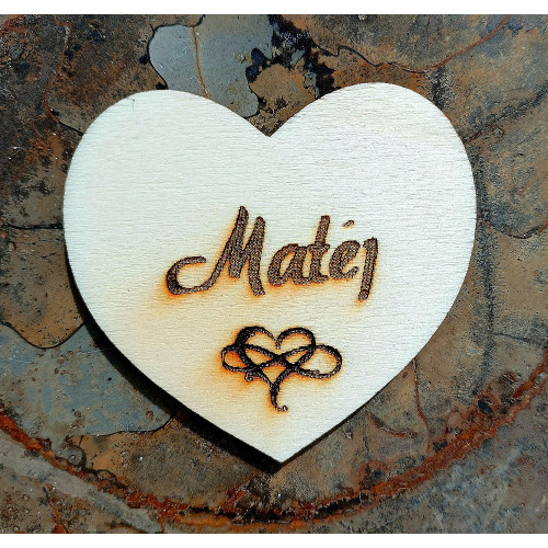 Srdce Matěj - Persifiziertes Herz mit Namen.