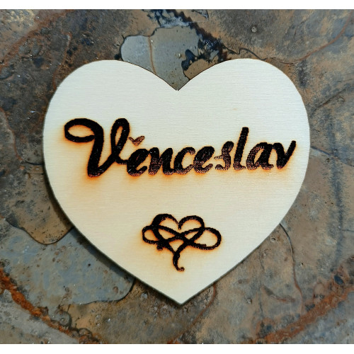 Srdce Věnceslav - Persifiziertes Herz mit Namen.