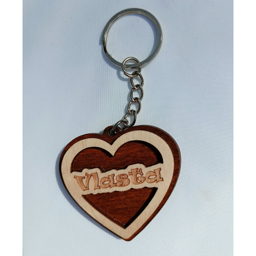 Přívěšek na klíče - Srdíčko Vlasta