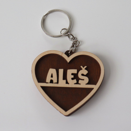 Přívěšek na klíče - srdíčko Aleš