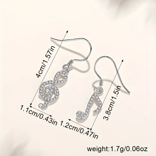 Hudební náušnice stříbřitý