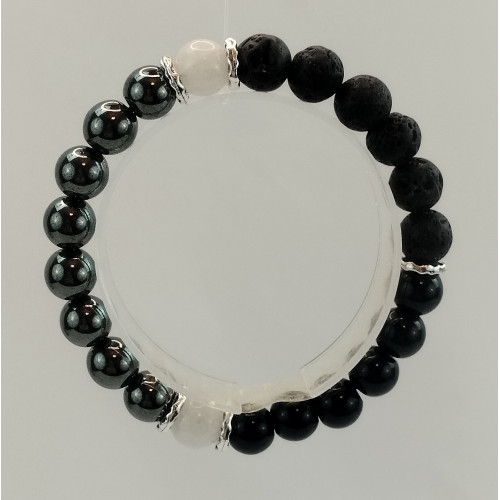 černý lávový kámen náramek Hematitový sopečný kámen