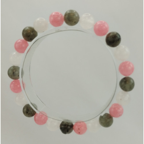 Růžový náramek s polodrahokamem