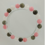 Růžový náramek s polodrahokamem