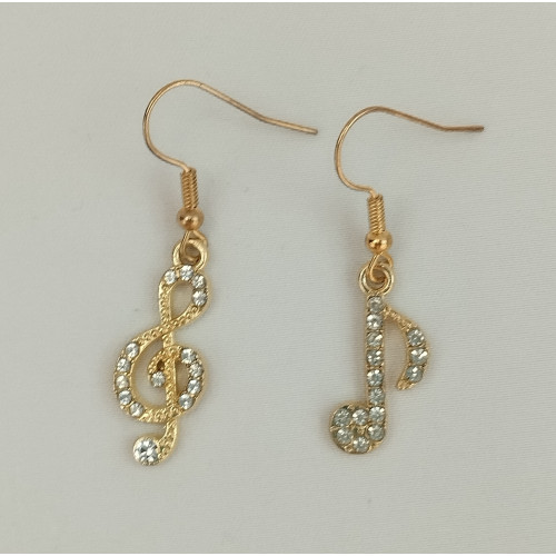 Hudební náušnice zlatý