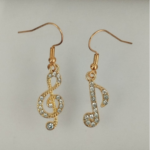 Hudební náušnice zlatý