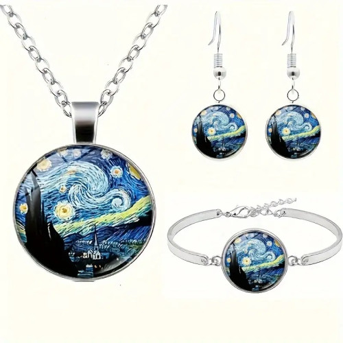 Sada šperků s olejovými malbami