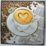 Obrázek z dřevěné překližky Káva, 16 cm