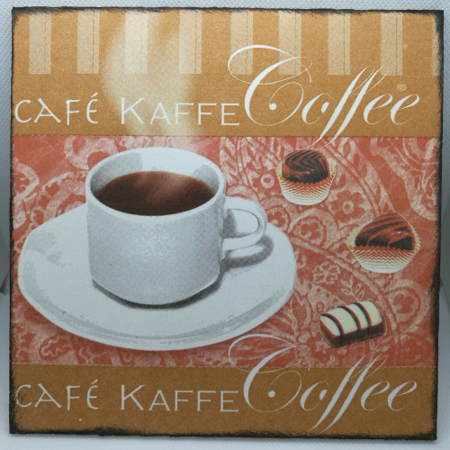 Obrázek z dřevěné překližky Káva, 16 cm