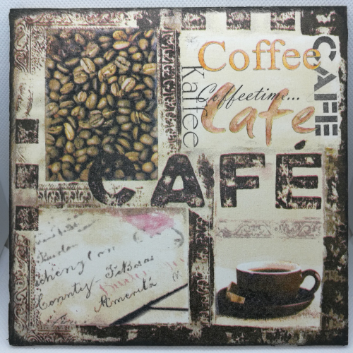 Obrázek z dřevěné překližky Káva, 16 cm