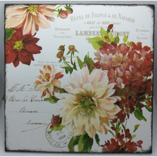 Obrázek z dřevěné překližky Květiny, 16 cm