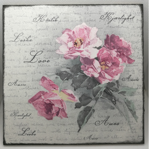 Obrázek z dřevěné překližky Květiny, 16 cm