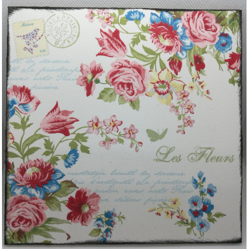 Obrázek z dřevěné překližky Květiny, 16 cm