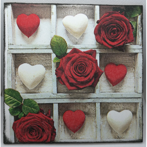 Obrázek z dřevěné překližky Květiny, 16 cm