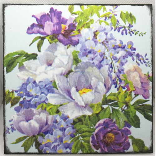 Obrázek z dřevěné překližky Květiny, 16 cm