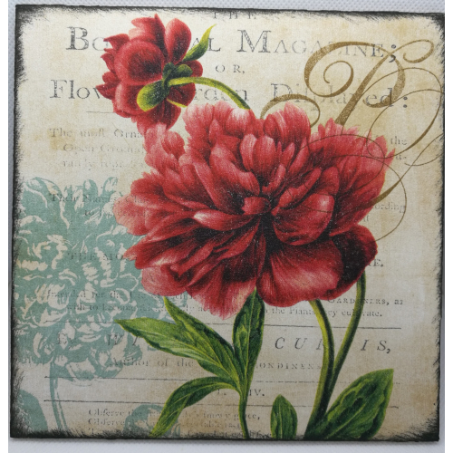 Obrázek z dřevěné překližky Květiny, 16 cm