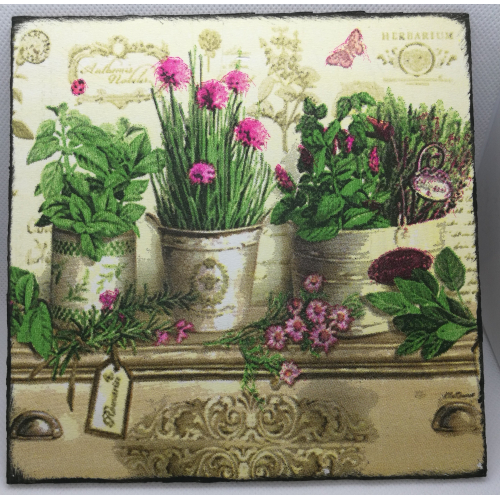 Obrázek z dřevěné překližky Květiny, 16 cm