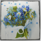 Obrázek z dřevěné překližky Květiny, 16 cm