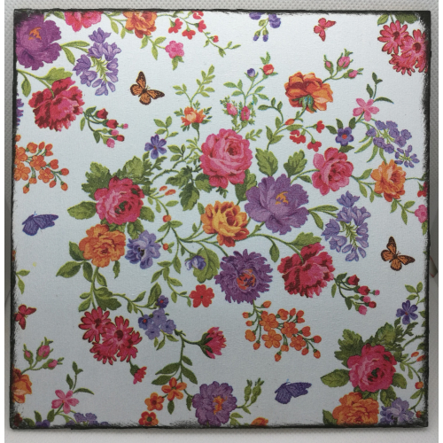 Obrázek z dřevěné překližky Květiny, 16 cm