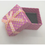Dárková krabička na šperky papírová růžová s hvězdičkami