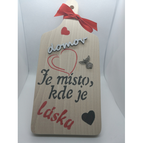 Dřevěné prkénko Domov handmade