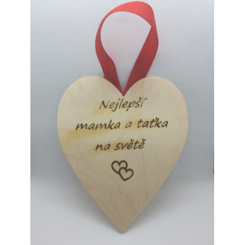 Dřevěné srdce Nejlepší mamka a taťka