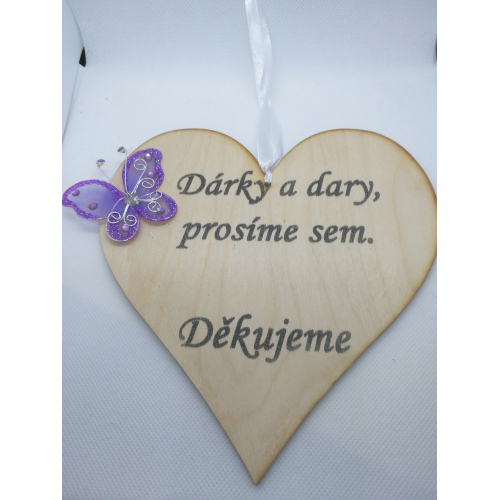 Dřevěné srdce Dary a dárky, handmade