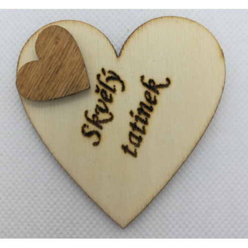 Srdce s věnováním Skvělý tatínek" 6x6 cm, magnetka"