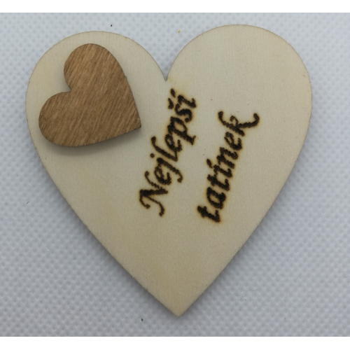 Srdce s věnováním Nejlepší tatínek" 6x6 cm, magnetka"