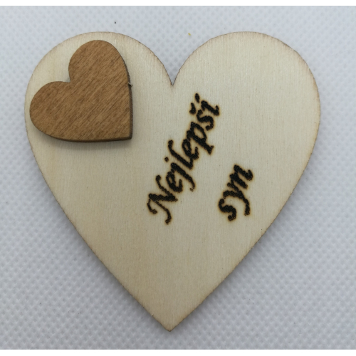 Srdce s věnováním Nejlepší syn" 6x6 cm, magnetka"